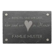 Türschild aus Schiefer 30 x 20 cm - Motiv Zu Hause Türschild aus Schiefer 30 x 20 cm - Motiv Zu Hause