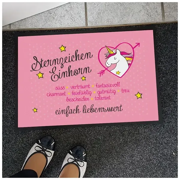Einhorn Fußmatte "Sternzeichen Einhorn" Einhorn Fußmatte "Sternzeichen Einhorn"