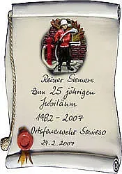 Artelithschild als Urkunde für Ehrungen und besondere Anlässe Größe: 19x22 cm Artelithschild als Urkunde für Ehrungen und besondere Anlässe Größe: 19x22 cm