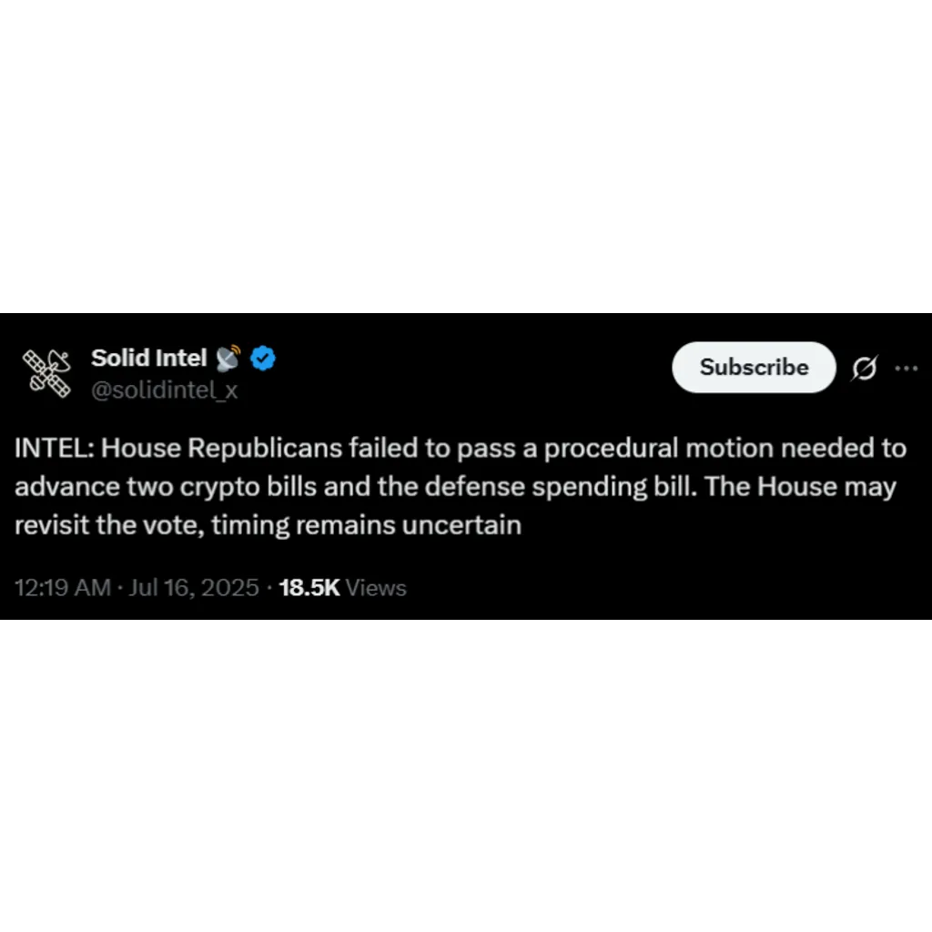 Trump ‘Furious,’ Demands GOP Unity in Crypto Bill Re-Vote Trump ‘Furious,’ Demands GOP Unity in Crypto Bill Re-Vote