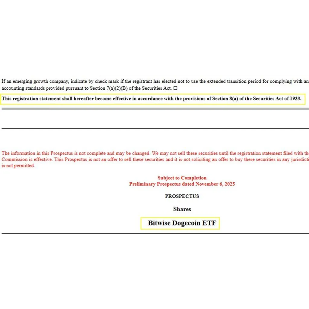 Bitwise prepares spot Dogecoin ETF with disclosed ticker and fees Bitwise prepares spot Dogecoin ETF with disclosed ticker and fees
