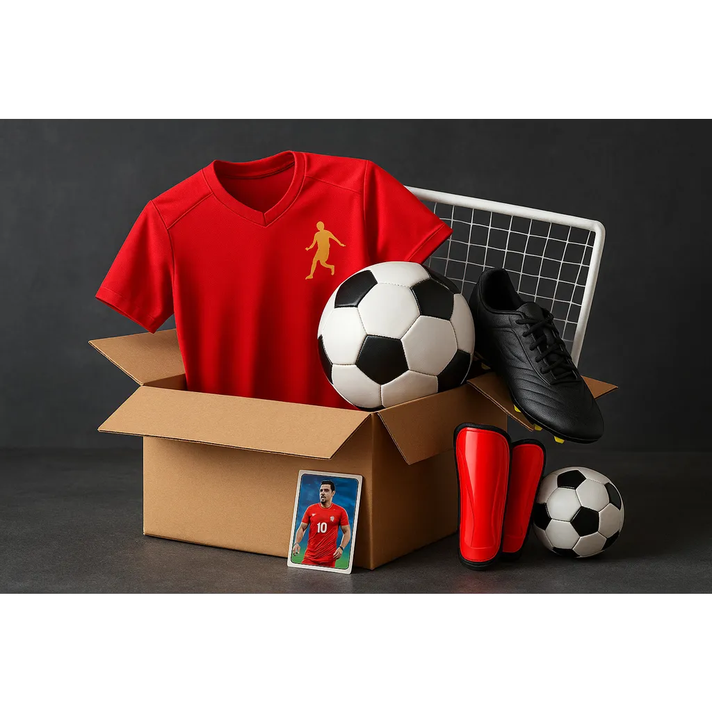 Soccer mystery boxes contain 3–5 items including FC Barcelona memorabilia Soccer mystery boxes contain 3–5 items including FC Barcelona memorabilia