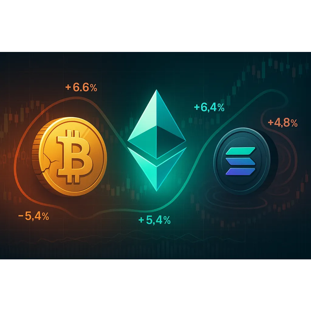 Bitcoin SOL cap slows, ETH rises Bitcoin SOL cap slows, ETH rises