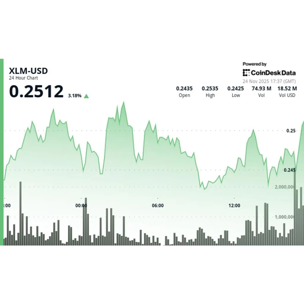 Stellar XLM gains 3.5 percent reaching twenty five cents in technical recovery Stellar XLM gains 3.5 percent reaching twenty five cents in technical recovery