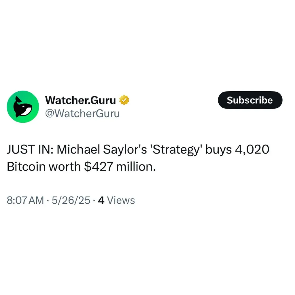 Saylor’s Strategy Buys 4,020 Bitcoin for 7 Million, Holdings Climb to 580,250 BTC Saylor’s Strategy Buys 4,020 Bitcoin for 7 Million, Holdings Climb to 580,250 BTC