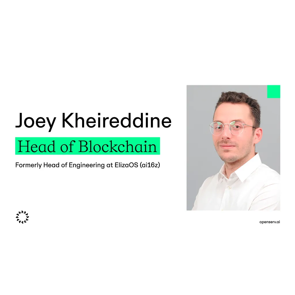 OpenServ appoints Joey Kheireddine Head of Blockchain from Eliza Labs to drive 2024 strategy OpenServ appoints Joey Kheireddine Head of Blockchain from Eliza Labs to drive 2024 strategy