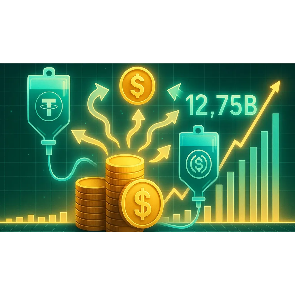 Tether and Circle inject 12.75 billion dollars in 30 days Tether and Circle inject 12.75 billion dollars in 30 days