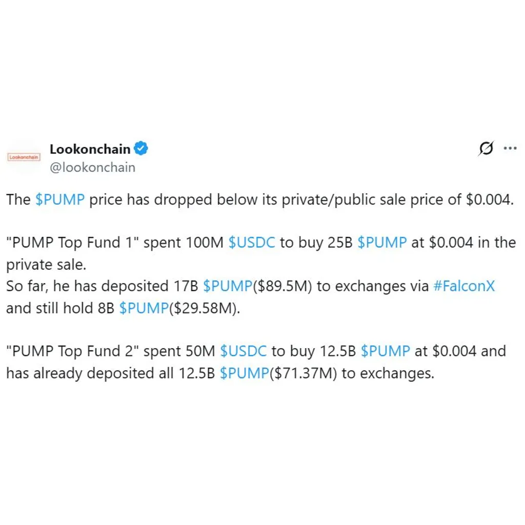 Pump.fun private sale investors send over 0M to exchanges Pump.fun private sale investors send over 0M to exchanges