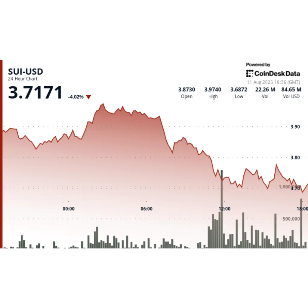 Sui price falls 4% amid selling pressure Sui price falls 4% amid selling pressure