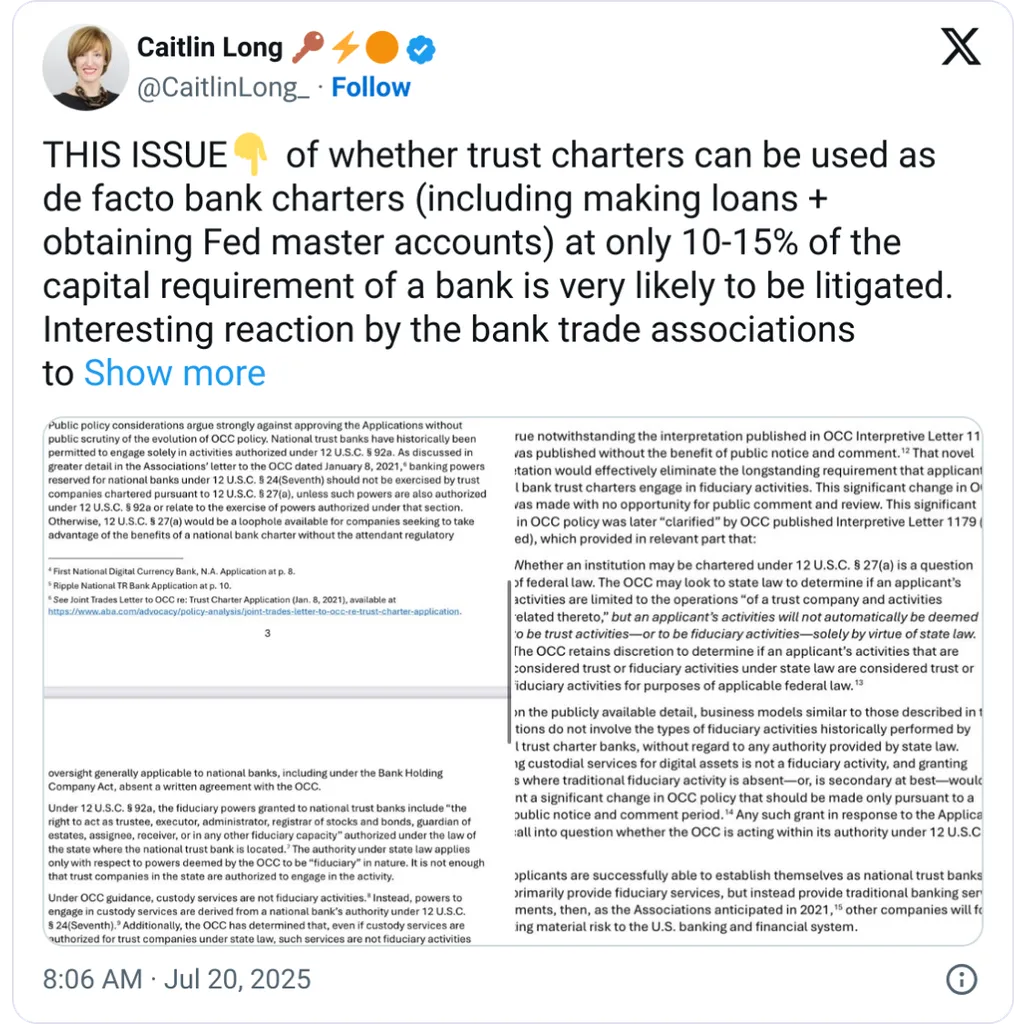 US bank lobby challenges crypto firms’ bids for bank licences US bank lobby challenges crypto firms’ bids for bank licences