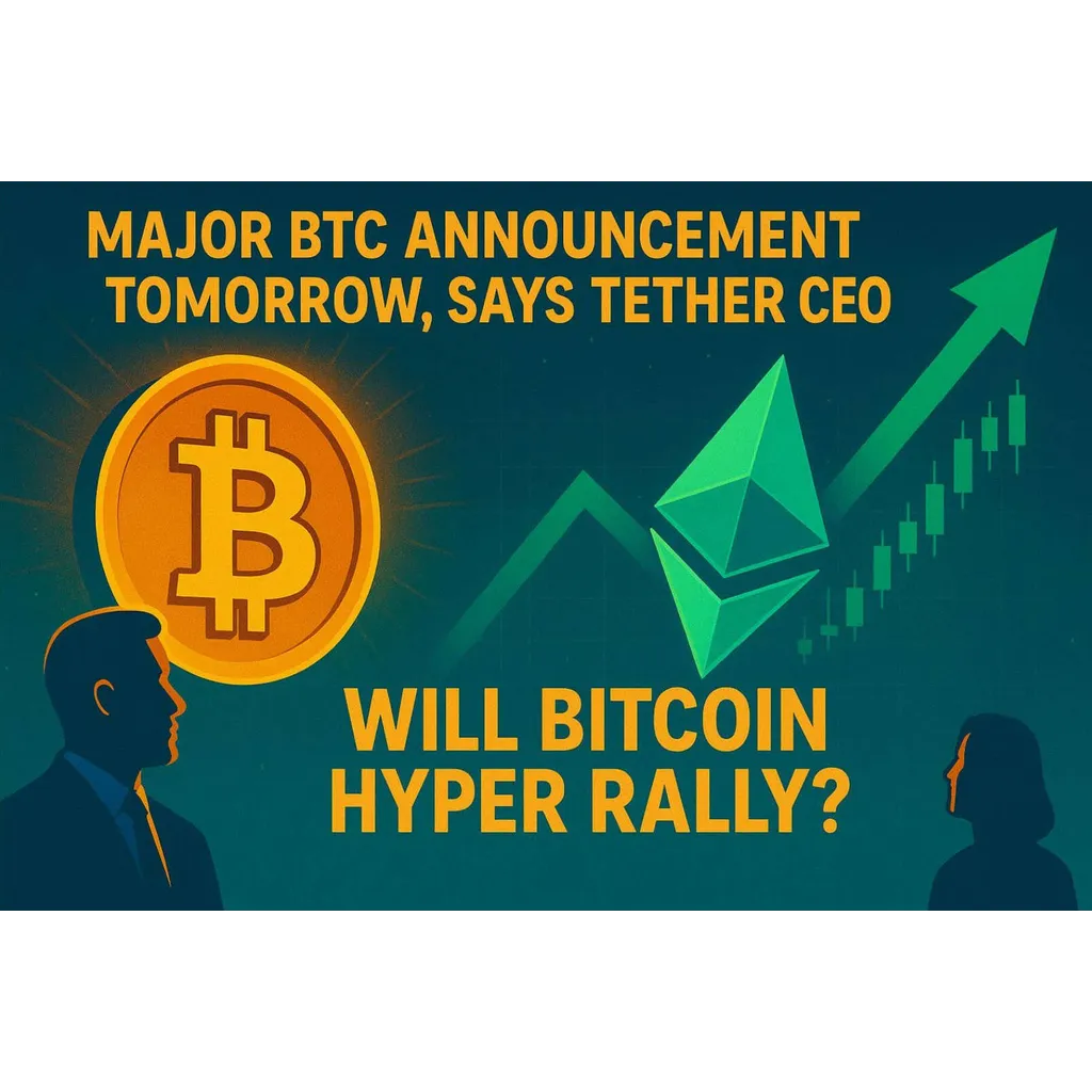 Tether CEO announces major Bitcoin news scheduled for tomorrow Tether CEO announces major Bitcoin news scheduled for tomorrow