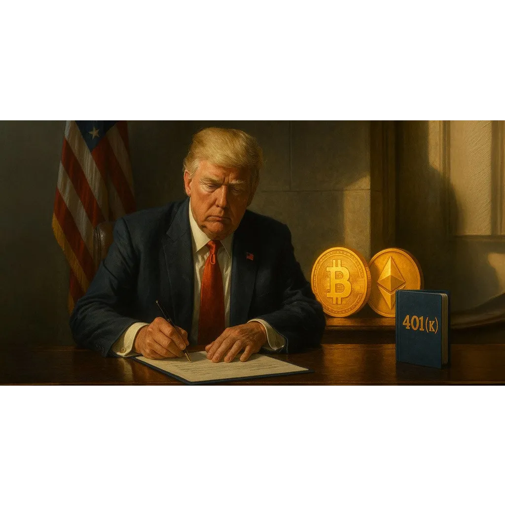 Trump opens 401(k) to crypto investments Trump opens 401(k) to crypto investments