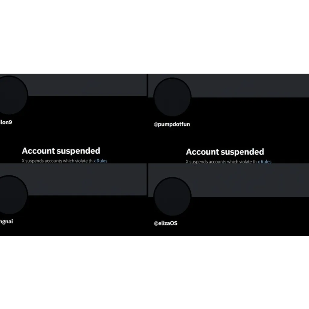 X accounts tied to Pump.fun, ElizaOS, and GMGN suspended X accounts tied to Pump.fun, ElizaOS, and GMGN suspended