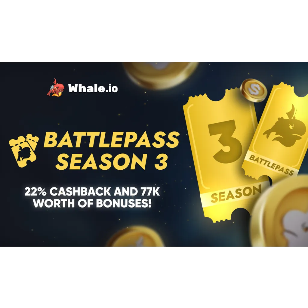 Whale.io launches Battlepass Season 3 with ,000 in crypto casino rewards Whale.io launches Battlepass Season 3 with ,000 in crypto casino rewards