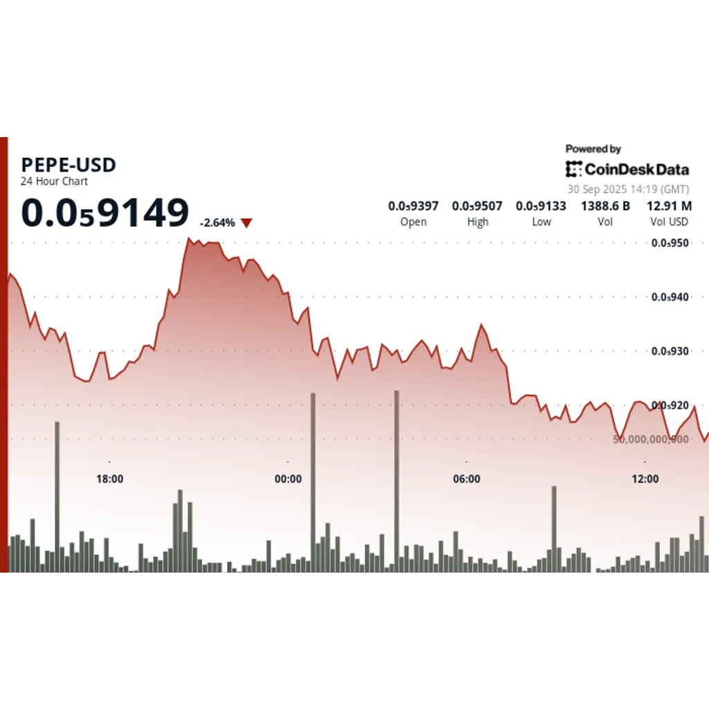 PEPE falls 2.6 percent amid broader memecoin sector slide PEPE falls 2.6 percent amid broader memecoin sector slide