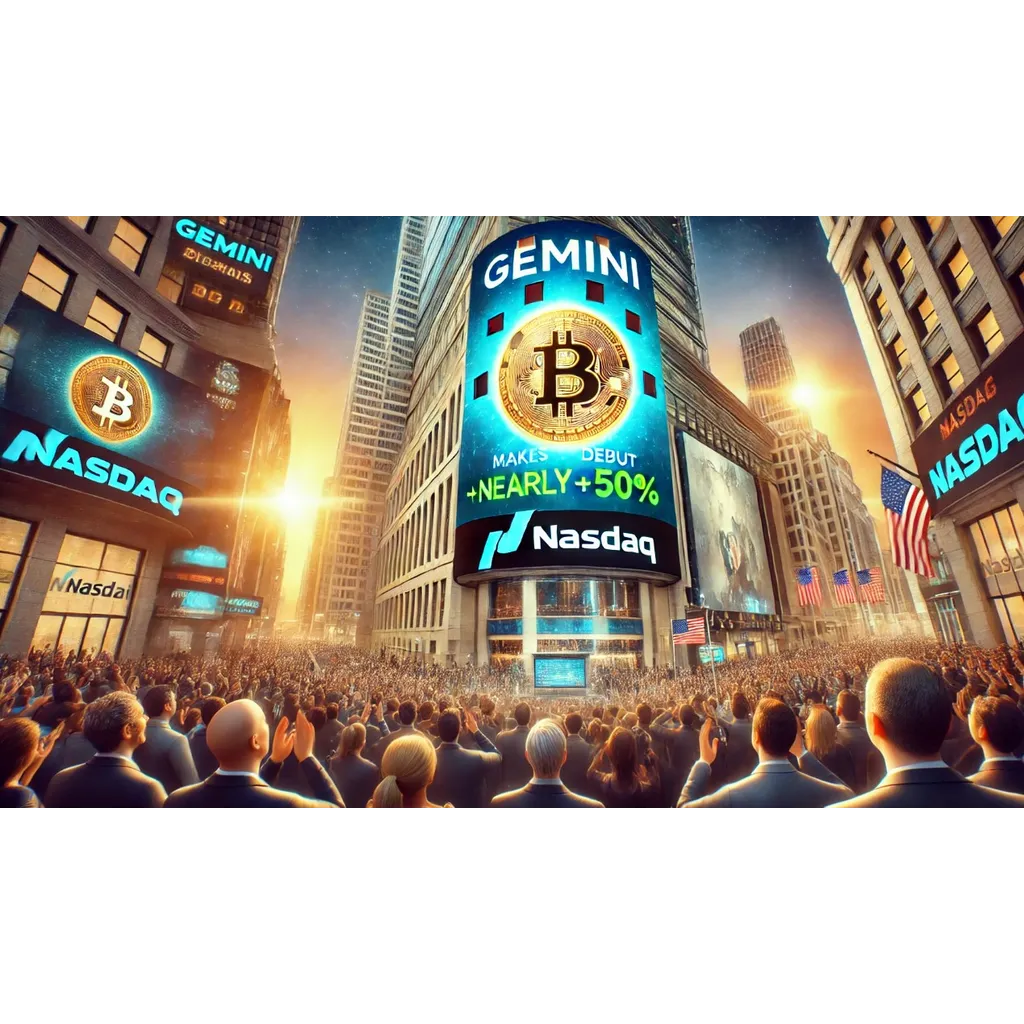 Gemini jumps nearly 50 percent on Nasdaq debut Gemini jumps nearly 50 percent on Nasdaq debut