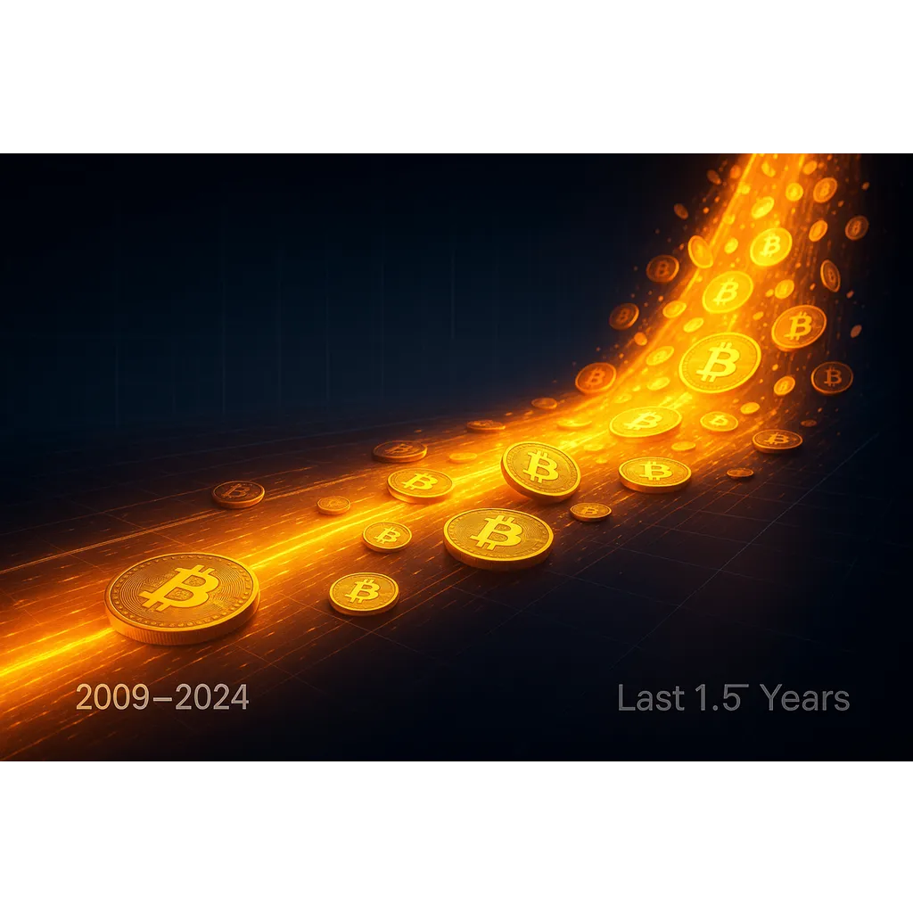 Bitcoin inflows in recent 1.5 years exceed first 15 years combined Bitcoin inflows in recent 1.5 years exceed first 15 years combined