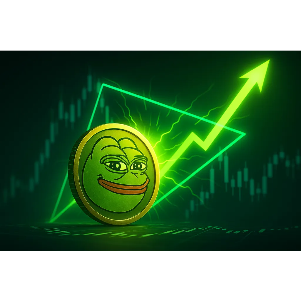 PEPE cryptocurrency approaches triangle breakout pattern formation PEPE cryptocurrency approaches triangle breakout pattern formation