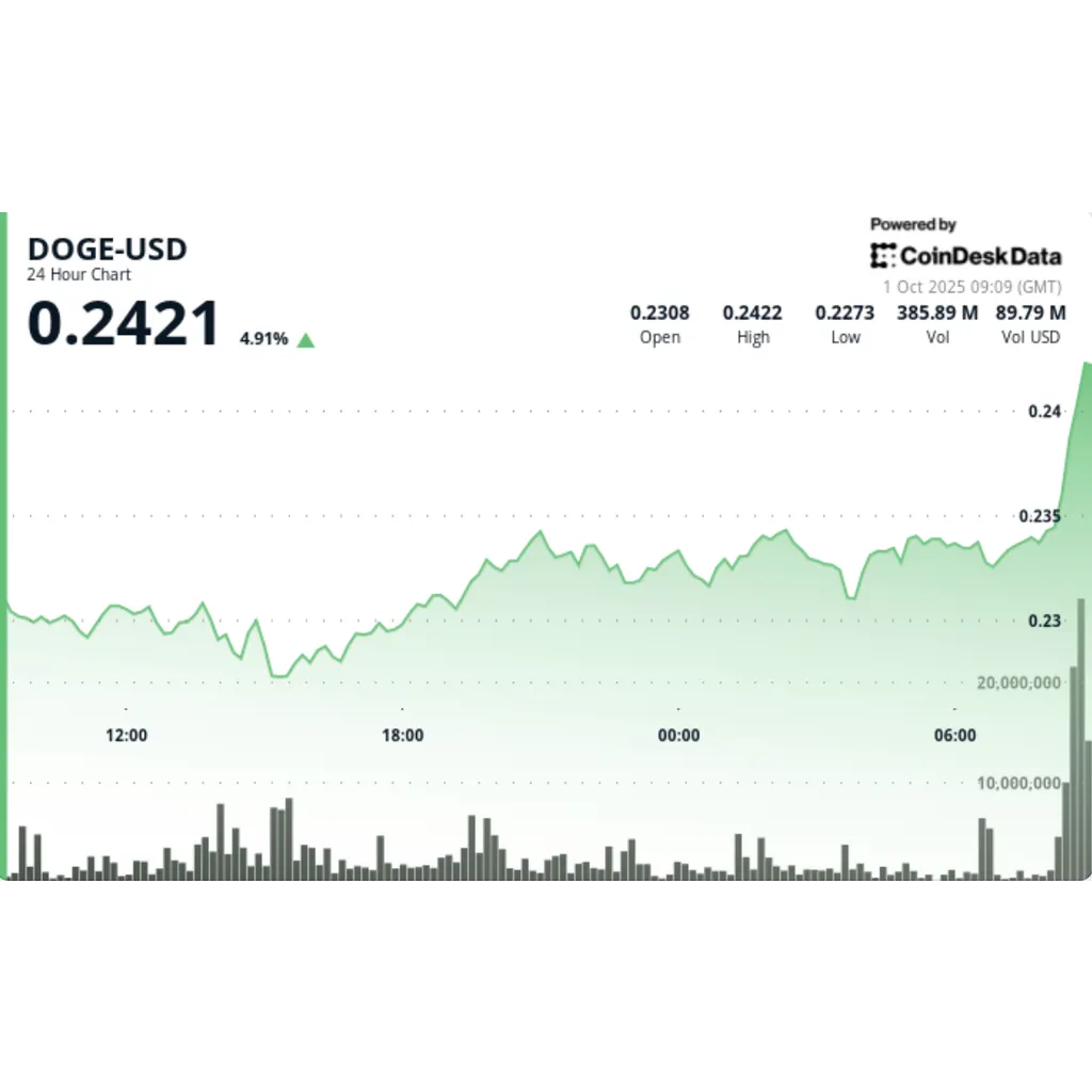 Dogecoin gains six percent as Bitcoin price increases Dogecoin gains six percent as Bitcoin price increases