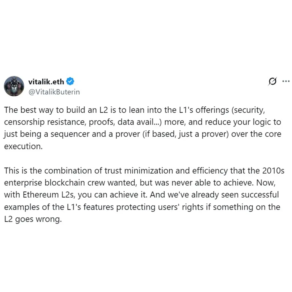 Vitalik Buterin proposes minimalism as key to layer-2 blockchain success Vitalik Buterin proposes minimalism as key to layer-2 blockchain success