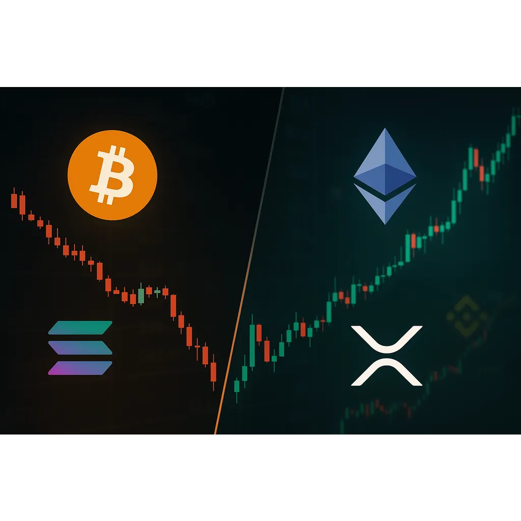 Bitcoin and Solana decline while Ethereum and XRP gain Bitcoin and Solana decline while Ethereum and XRP gain