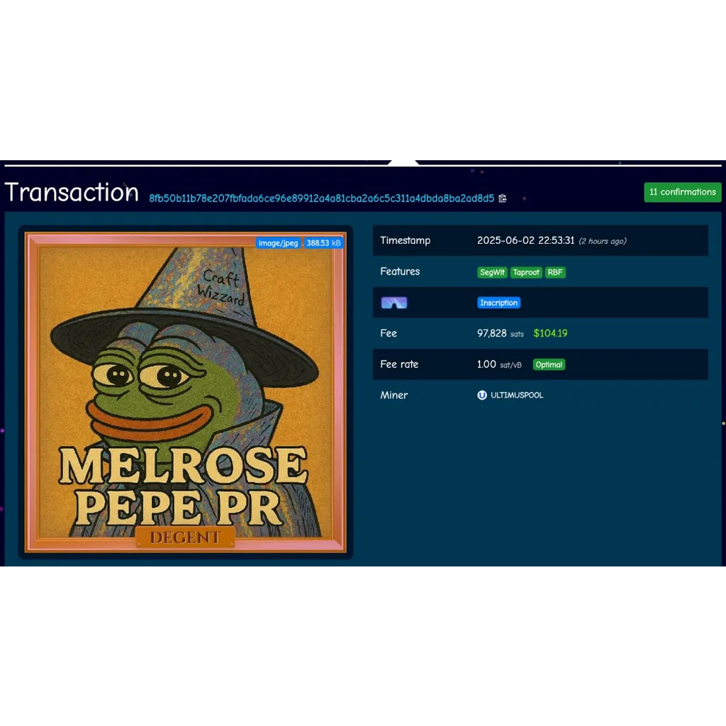 Leading OnChain Comms Agency Melrose PR Joins Decentralized Gentleman’s Club With Rare Pepe Inscription On Bitcoin Leading OnChain Comms Agency Melrose PR Joins Decentralized Gentleman’s Club With Rare Pepe Inscription On Bitcoin