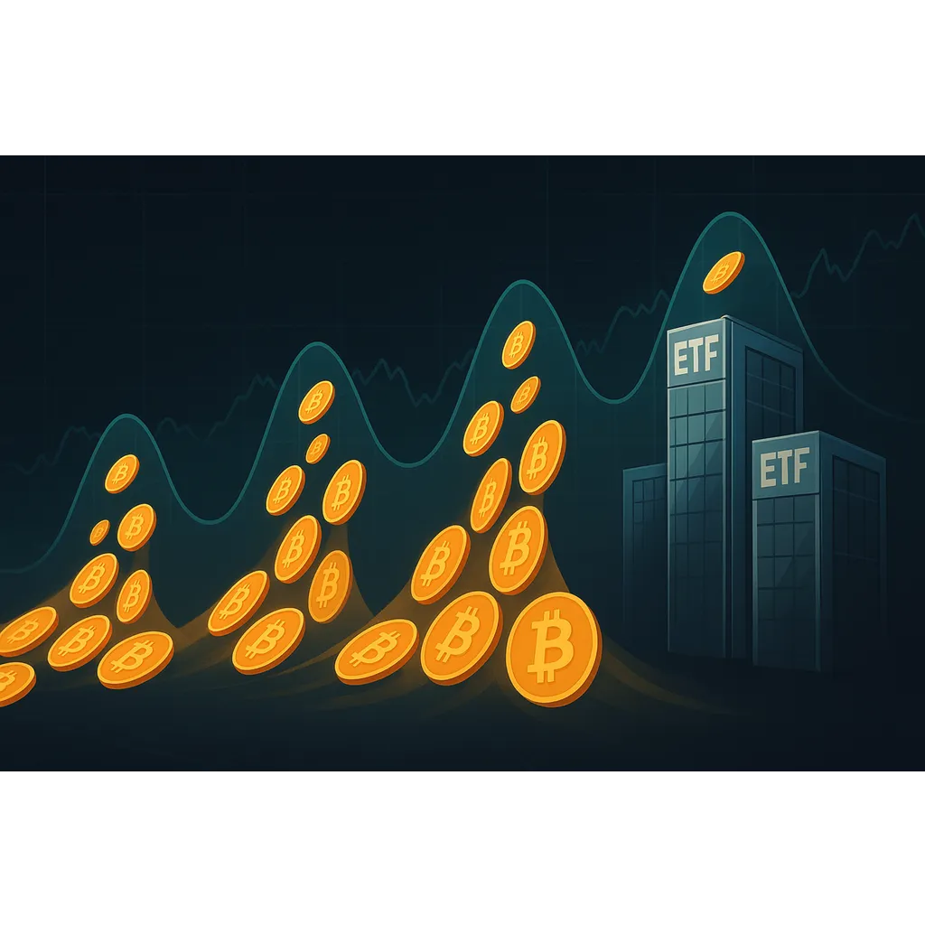 Old Bitcoin supply moves into ETFs with three waves shown in data Old Bitcoin supply moves into ETFs with three waves shown in data