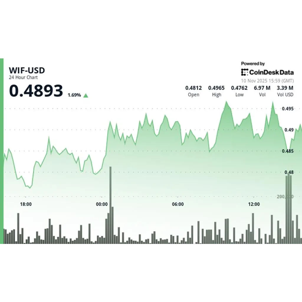 Dogwifhat surged five percent then retreated as traders took profits Dogwifhat surged five percent then retreated as traders took profits