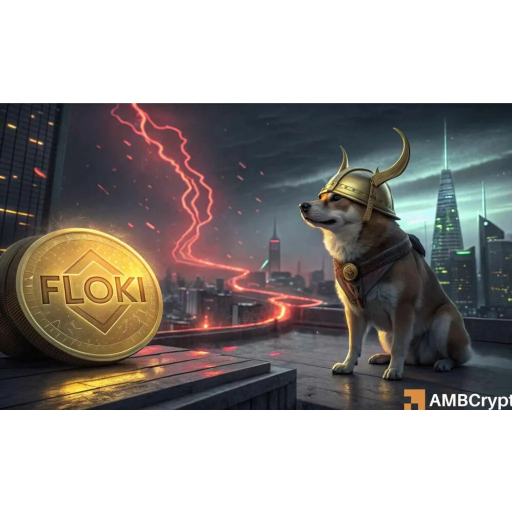 FLOKI faces 15% drop amid bearish pattern and Bitcoin volatility FLOKI faces 15% drop amid bearish pattern and Bitcoin volatility
