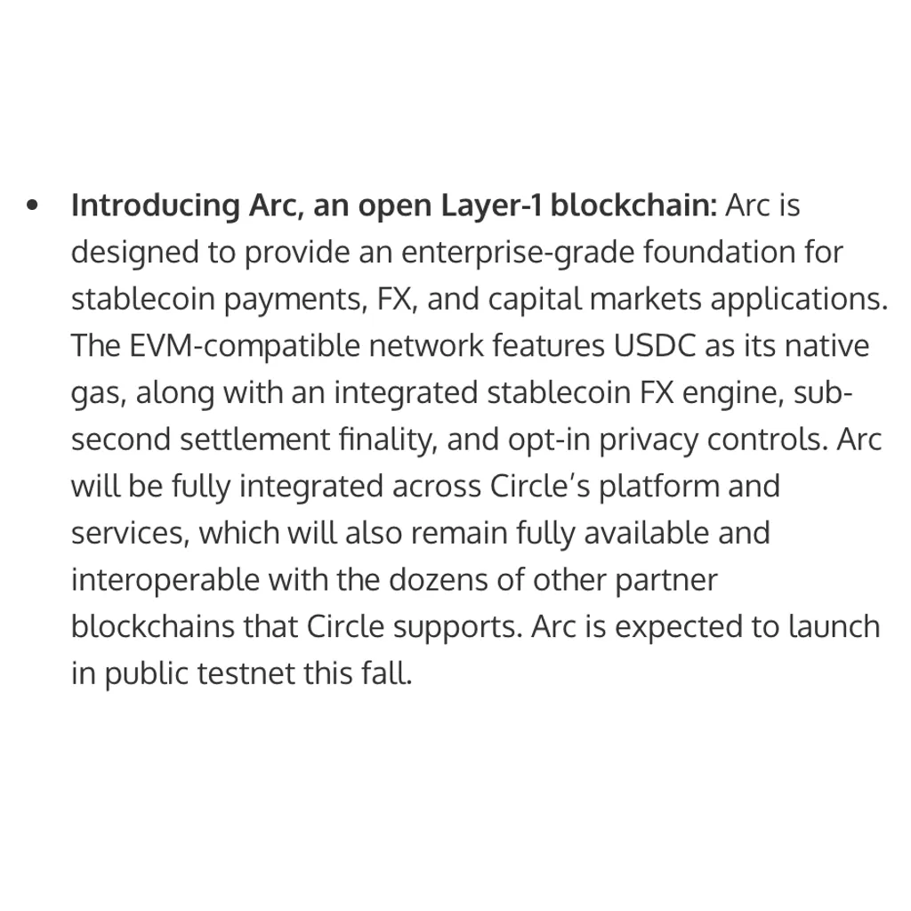 Circle launches ARC Layer 1 network for USDC and EURC stablecoins Circle launches ARC Layer 1 network for USDC and EURC stablecoins