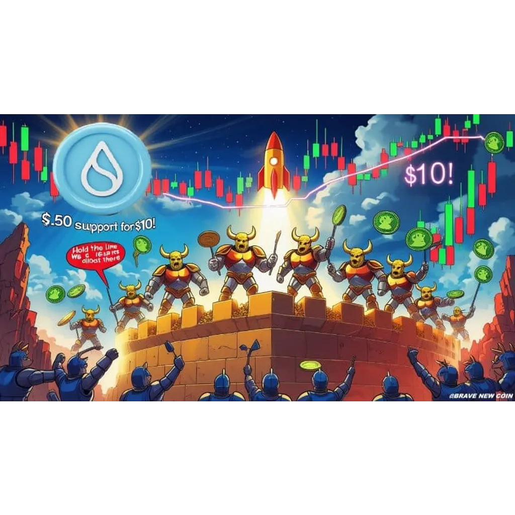 Sui cryptocurrency reach as bulls defend .50 support level Sui cryptocurrency reach as bulls defend .50 support level