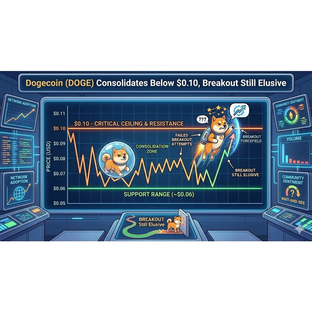 Dogecoin (DOGE) Consolidates Below alt= Dogecoin (DOGE) Consolidates Below alt=