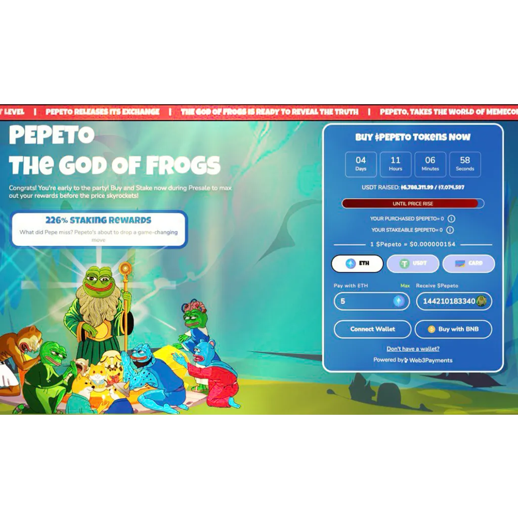 Ethereum meme coin Pepeto passes .7 million in presale with exchange demo Ethereum meme coin Pepeto passes .7 million in presale with exchange demo
