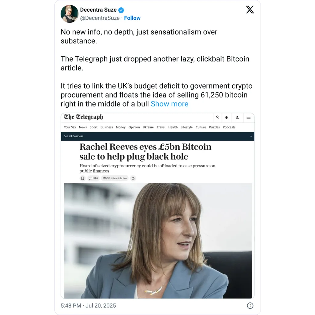 UK working to sell B in seized Bitcoin to boost budget: Report UK working to sell B in seized Bitcoin to boost budget: Report