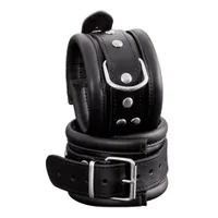 Xx-DreamsToys: Leder-Fußfesseln breit, schwarz Xx-DreamsToys: Leder-Fußfesseln breit, schwarz