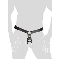 Lederstring mit Penisringen und Analdildo (S/M) Lederstring mit Penisringen und Analdildo (S/M)