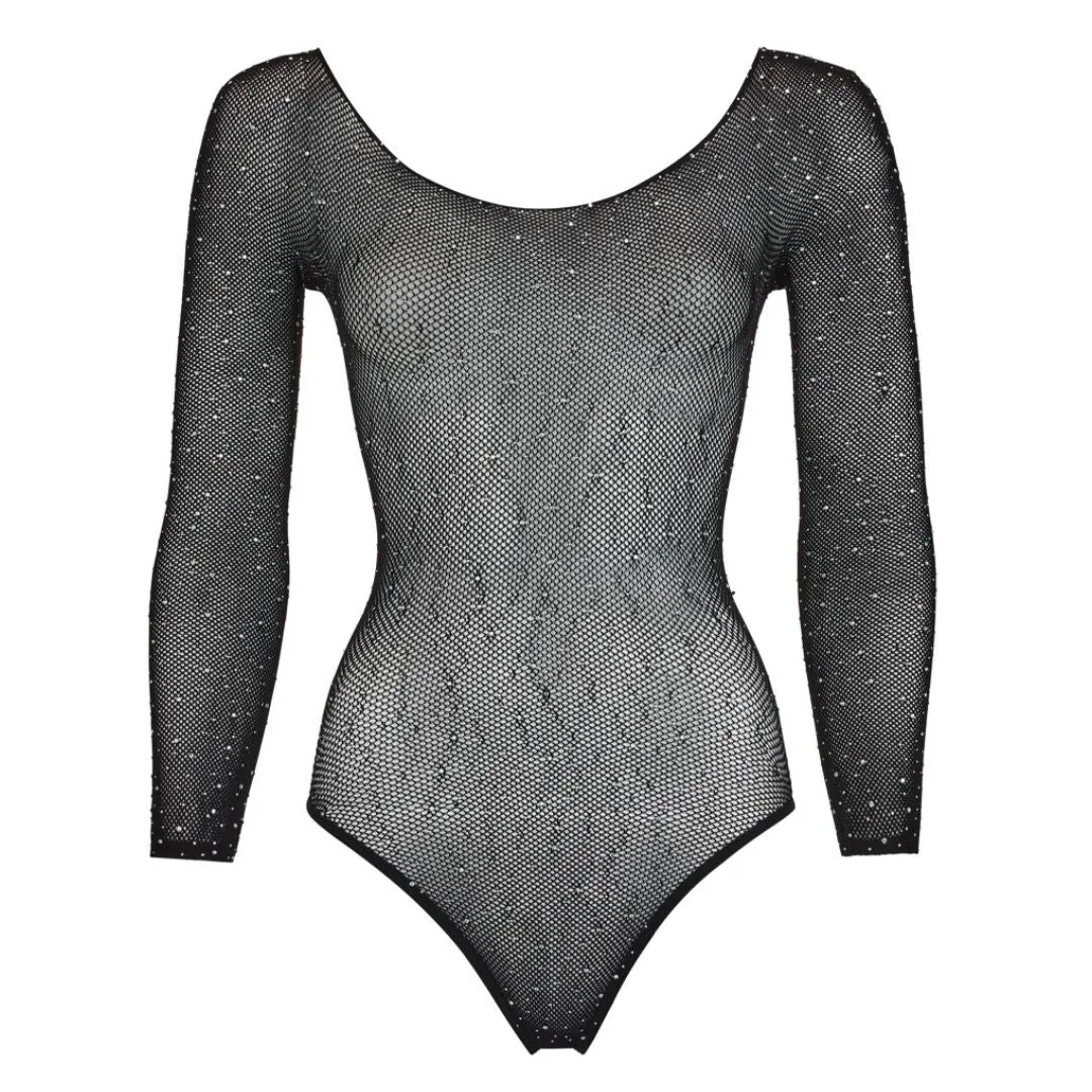 Elastischer Body aus Netz mit Glitzersteinchen – Bild 5