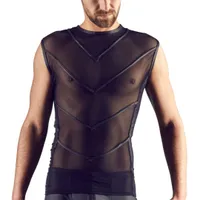 Transparentes Shirt mit Einsätzen aus Powernet Transparentes Shirt mit Einsätzen aus Powernet