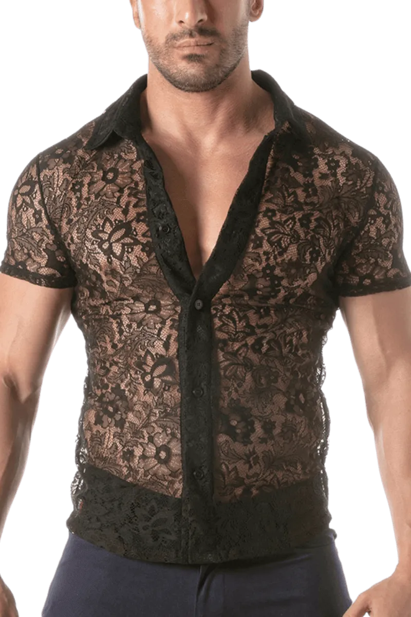 Kurzarm-Spitzenhemd Herren Kurzarm-Spitzenhemd Herren