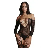 Le Désir - Catsuit mit Spitzenmuster - schwarz Le Désir - Catsuit mit Spitzenmuster - schwarz