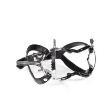 Mundspreizklammer mit Lederriemen, silber/schwarz Mundspreizklammer mit Lederriemen, silber/schwarz