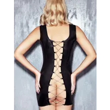 7-Heaven Wetlook-Minikleid mit Ketten: Kasadya, schwarz/silber (S/M) 7-Heaven Wetlook-Minikleid mit Ketten: Kasadya, schwarz/silber (S/M)