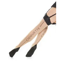 Coquette: Naht-Strapsstrümpfe, schwarz/haut (Queen Size) Coquette: Naht-Strapsstrümpfe, schwarz/haut (Queen Size)