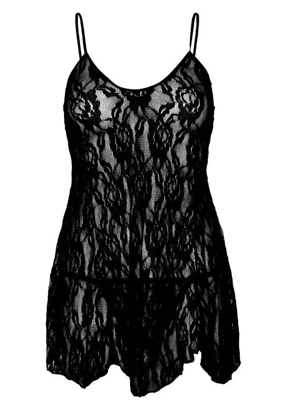 My Dreams Rose Spitze Babydoll - Schwarz – Bild 3