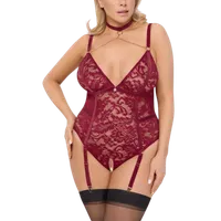 Ouvert Spitzen-Strapsbody in rot Plus Size Ouvert Spitzen-Strapsbody in rot Plus Size