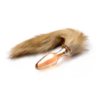 TAILZ - Glas-Analplug mit Fuchsschwanz - Orange mit Kunstfell TAILZ - Glas-Analplug mit Fuchsschwanz - Orange mit Kunstfell