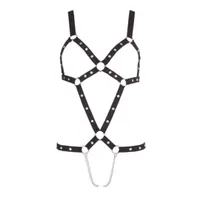 Harness mit Nieten und zwei Schrittketten Harness mit Nieten und zwei Schrittketten