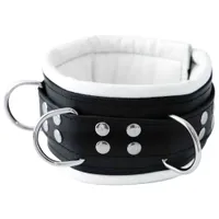 Breite Leder-Halsfessel mit D-Ringen Breite Leder-Halsfessel mit D-Ringen