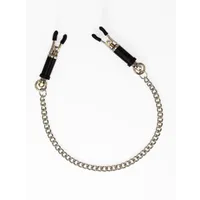 Metall-Nippelklemmen mit Kette, silber Metall-Nippelklemmen mit Kette, silber