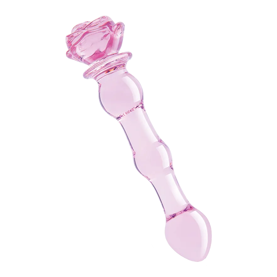 Glaze Glass - Rosebud Beaded Dildo, 20 cm Glaze Glass - Rosebud Beaded Dildo, 20 cm